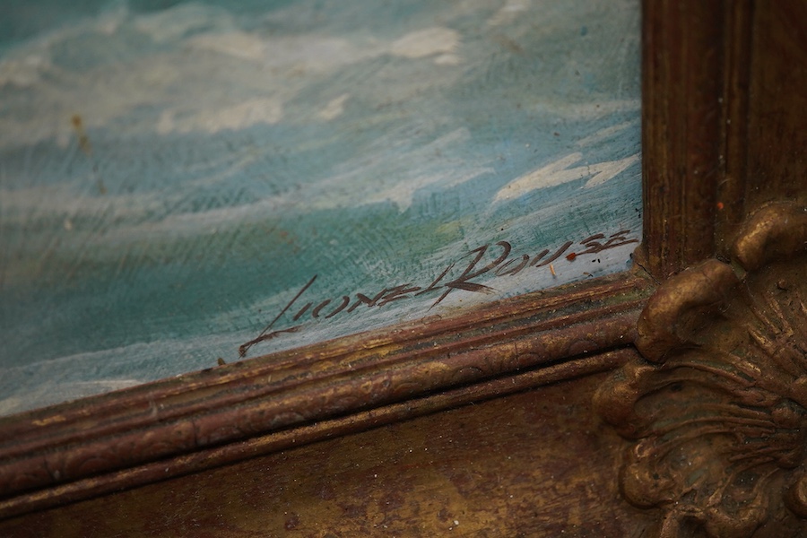 Lionel Rouse (1911-1984), Maritime interest, oil on board, signed, details verso, 44 x 59cm, ornate gilt frame